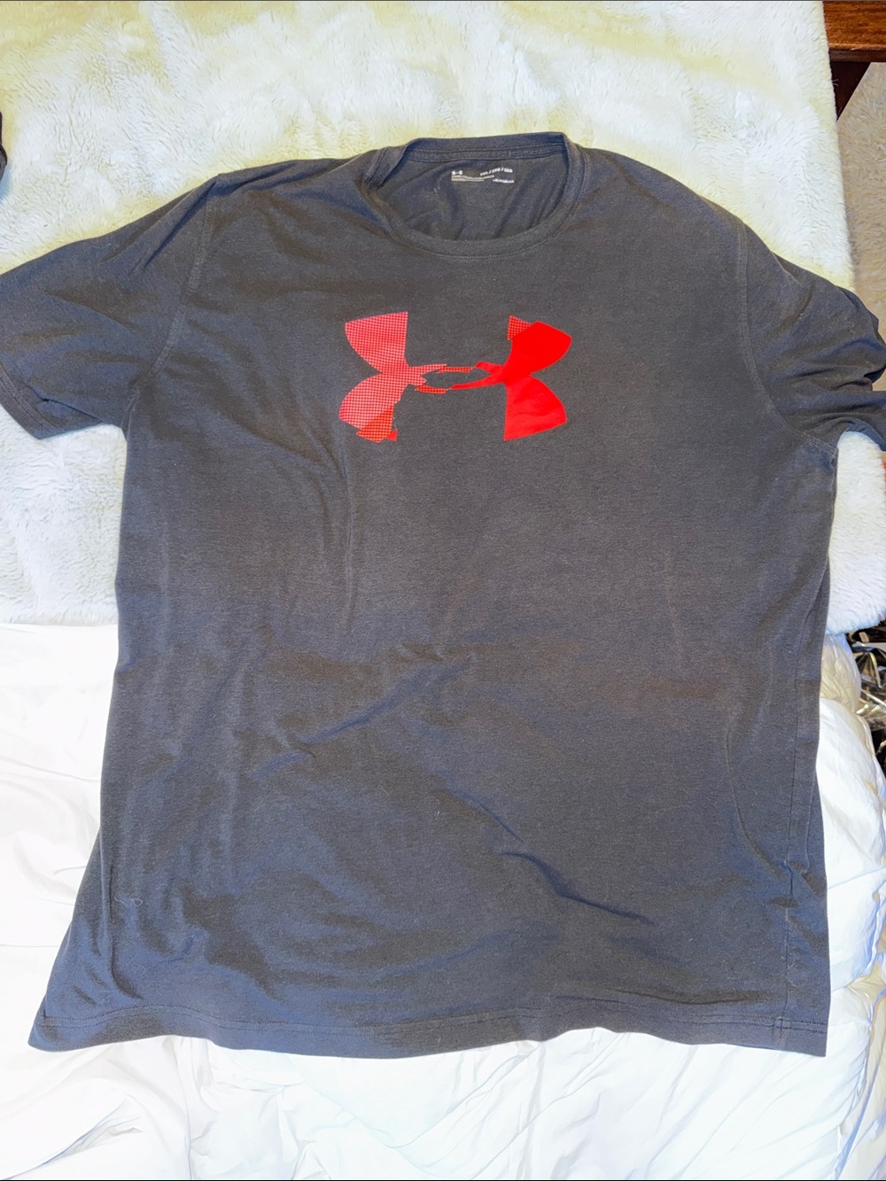 Under Armour Men’s Short-Sleeve Tee - Charcoal with Red Logo